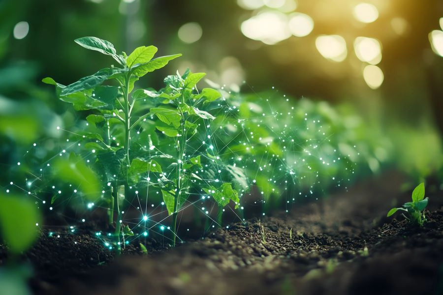 plants growing in soil